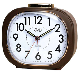 Budzik JVD SRP2010.1 brązowy 12 cm cichy płynący