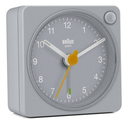 Budzik BRAUN alarm neobrite mały 6 cm BC02XG szary