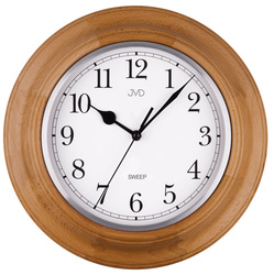 Zegar JVD ścienny CICHY drewniany dąb NS27043.11