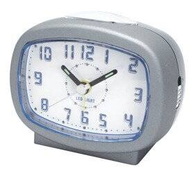 Budzik JVD SRP540.3 szary podświetlane na niebiesko cyfry 9 x 7,5 cm