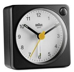 Budzik BRAUN mały czarno-biały 5,7 cm BC02XBW