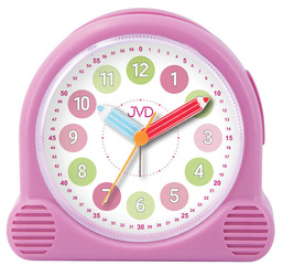 Budzik JVD SRP160.1 różowy podświetlenie 10 cm