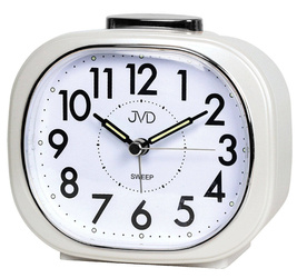 Budzik JVD SRP2010.3 biały 12 cm cichy płynący