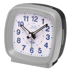 Budzik JVD SRP817.7 czarno-srebrny podświetlane na zielono cyfry 7,5 x 7,5 cm