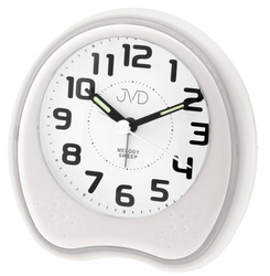 Budzik JVD SRP130.1 biały podświetlenie 11 cm