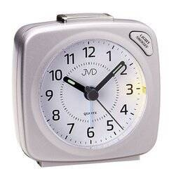 Budzik srebrny drzemka czytelny 7 cm JVD SR951.2