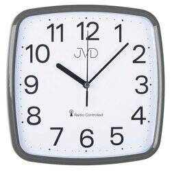 Zegar na ścianę JVD RH616.6 szary kwadratowy czytelny radiowy 24 cm