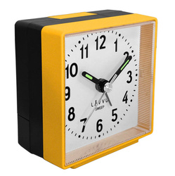 Budzik Lavvu LAS3015  czarno-żółty cichy mechanizm 6,5 cm