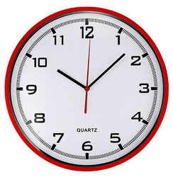 Zegar MPM ścienny czerwony tworzywo nowoczesny czytelny E01.2479.20.A 30 cm