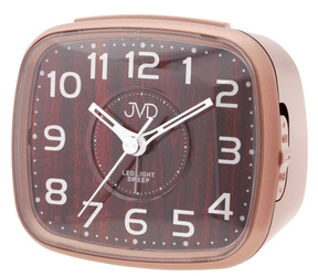 Budzik JVD SRP003.3 brązowy podświetlenie 9 x 8 cm