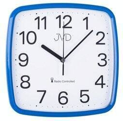 Zegar na ścianę JVD RH616.5 niebieski kwadratowy czytelny radiowy 24 cm