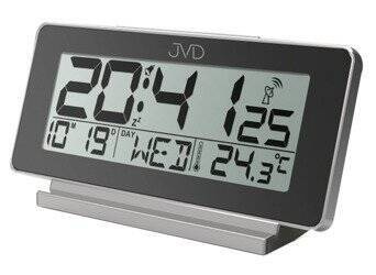 Budzik z termometrem JVD RB3523.2 sterowany radiowo jasnobrązowy alarm 16,6 x 8,6 cm