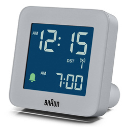 Budzik Braun sterowany radiowo BC09G-RC 7,5 cm szary