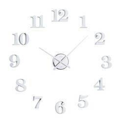 Zegar naklejany srebrny CAŁE CYFRY 80 cm HB13.1