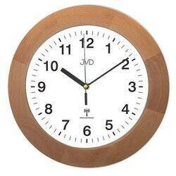 Zegar na ścianę JVD RH2226.68 drewniany okrągły czytelny radiowy 33 cm