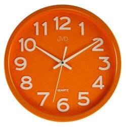 Zegar na ścianę JVD HX2413.6 pomarańczowy okrągły czytelny cichy 30 cm