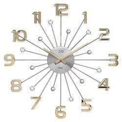 Zegar kryształy srebrny złoty duży 49 cm HT109.2