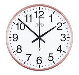 Zegar na ścianę JVD RH684.5 różowy okrągły czytelny radiowy 30 cm
