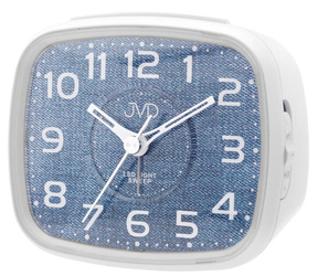 Budzik JVD SRP003.1 biały podświetlenie 9 x 8 cm