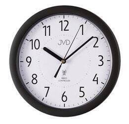 Zegar na ścianę JVD RH612.14 czarny okrągły czytelny radiowy 25 cm