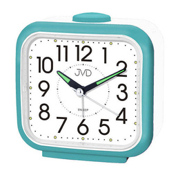 Budzik JVD SRP1309.7 biało-ziel podświetlenie 10 cm