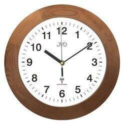 Zegar na ścianę JVD RH2226.11 drewniany okrągły czytelny radiowy 33 cm