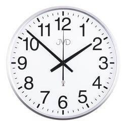 Zegar na ścianę JVD RH684.1 srebrny okrągły czytelny radiowy 30 cm