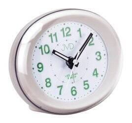 Budzik JVD SRP810.11 biały podświetlane na zielono cyfry 10 x 8 cm