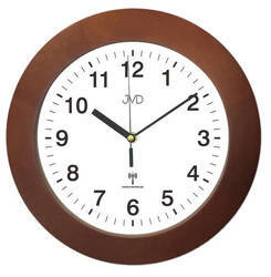 Zegar na ścianę JVD RH2226.41 drewniany okrągły czytelny radiowy 33 cm