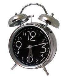 Budzik Atrix ATB045B srebrny czarna tarcza 16 cm alarm dzwonkowy