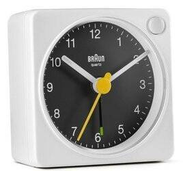 Budzik BRAUN mały biało-czarny 5,7 cm BC02XWB
