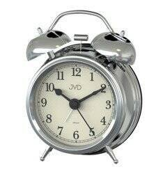 Budzik JVD SRP2215.1 srebrny 12,5 cm alarm dzwonkowy