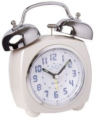Budzik JVD SRP930.1 z dzwonkami głośny alarm biały ecru 13 cm