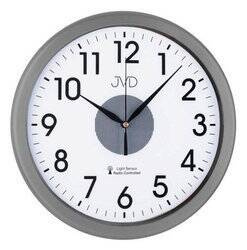Zegar na ścianę JVD RH692.4 szary okrągły podświetlany radiowy 31 cm