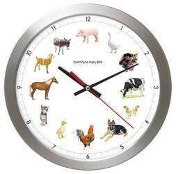 Zegar ścienny GŁOSY ZWIERZĄT cichy AS028ZM T2 SW