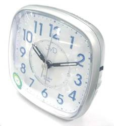 Budzik JVD SRP871.1 srebrny podświetlane na niebiesko cyfry 9,5 x 9,5 cm