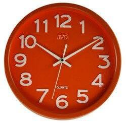 Zegar na ścianę JVD HX2413.5 czerwony okrągły czytelny cichy 30 cm