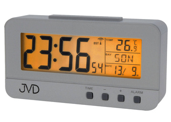 Zegar budzik polskie nazwy dni tygodnia sterowany radiowo JVD RB91 10x5 cm