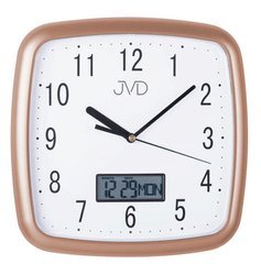 Zegar JVD ścienny CICHY DATOWNIK złoty DH615.5