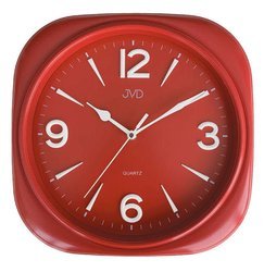 Zegar JVD ścienny CICHY czerwony czytelny HX2444.3