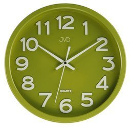 Zegar JVD ścienny CICHY zielony czytelny HX2413.4