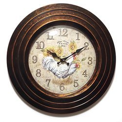 Zegar ścienny retro KURKI złoty 30 cm 0028G