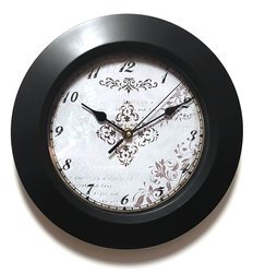 Zegar ścienny retro czarna obudowa 25 cm 3079